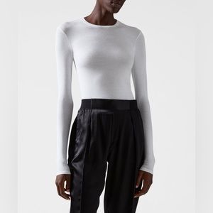 Women’s ATM Anthony Thomas Melillo Modal Rib Long Sleeve Crew - White
